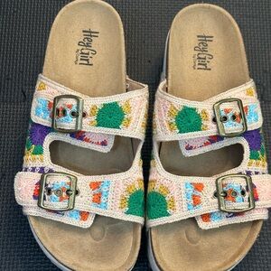 Corkys Wannabe Studded Platform Crochet Sandals